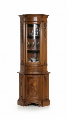 Eckvitrine Hoekkast Vitrine Kast Hout Kasten Italiaanse meubels Glas Nieuw