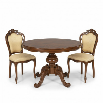 Ronde eettafel eetgroep eetkamer set meubilair tafel met stoelen 3-delige set