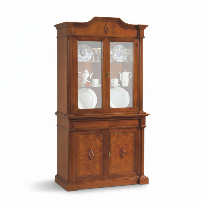 Meubel Glazen kast Vitrine Hout Vitrines Glas Kast Kasten Planken Italië