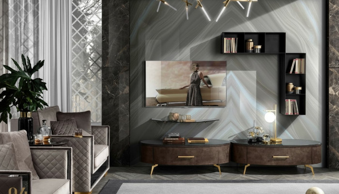 Woonkamer tv-meubel Dressoir tv-kast Tafel Commode Laag tv-meubel Hout Modern Nieuw