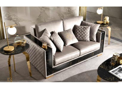 Bankstel 2-zits Modern Design Stoffen Slaapbanken Zitmeubels Woonkamer Grijs