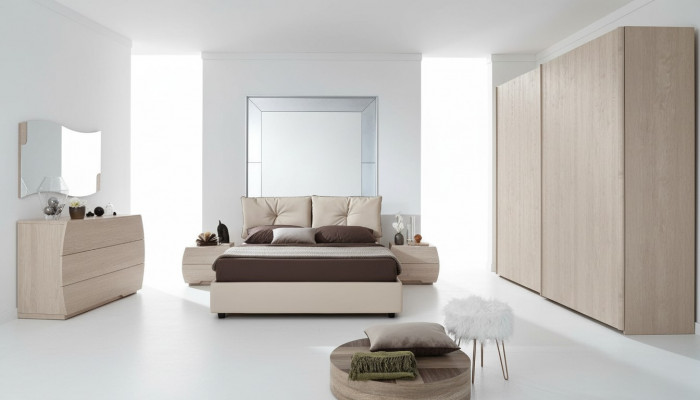 Luxe set 6-dlg. Slaapkamer Bed Nachtkastje Commode Spiegel Kledingkast Nieuw