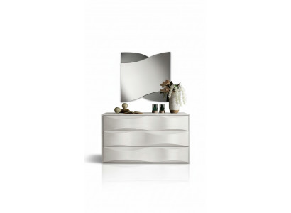 Luxe set commode met spiegel, commode console set hout modern design wit.