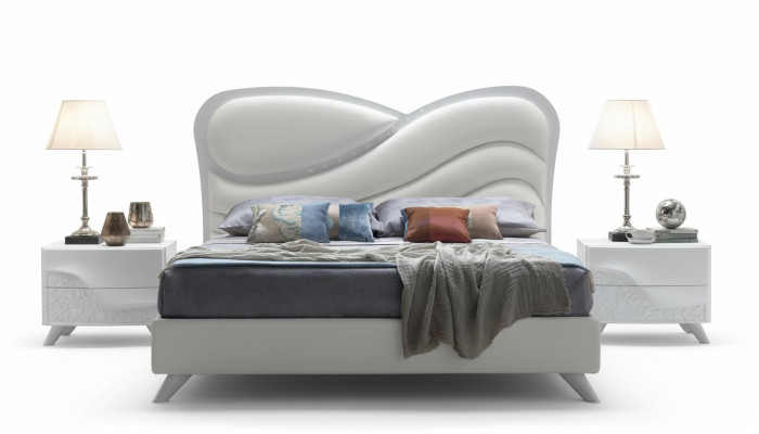 Tweepersoonsbed Bed Bedframe Bedframes Wit Dubbel Modern Luxe Italië Stijl Nieuw