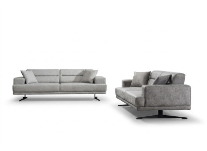 Sofa set 3+3 seater set Bank Banken Leer Bekleding Ontwerp Zitmodern