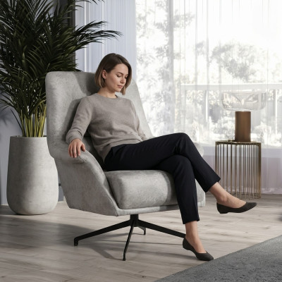 Fauteuil Design Bank Bank Relax Leder Lounge Club Zitter Luxe Zit Grijs Modern