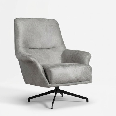 Fauteuil Design Bank Bank Relax Leder Lounge Club Zitter Luxe Zit Grijs Modern