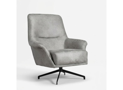 Fauteuil Design Bank Bank Relax Leder Lounge Club Zitter Luxe Zit Grijs Modern