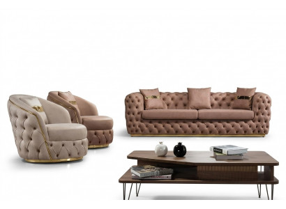 Luxe Chesterfield bankstel 3+1+1 zitsbank set bank fauteuil banken leder