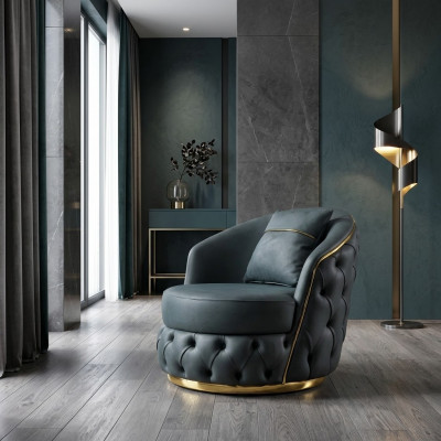 Fauteuil Chesterfield Zit Barok Rococo Design Modern Woonkamer Bekleding Troon