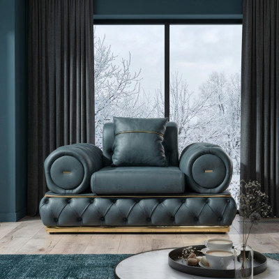 Fauteuil Chesterfield Stoel Barok Rococo Klassieke Meubelen Woonkamer Bekleding Nieuw