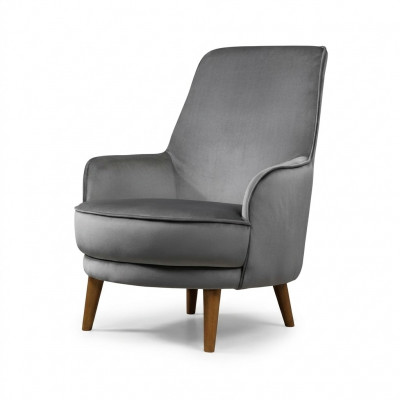 Zetel Stoel Modern Design Woonkamer Bekleed Eenzitter Relax Grijs Stijl Luxe