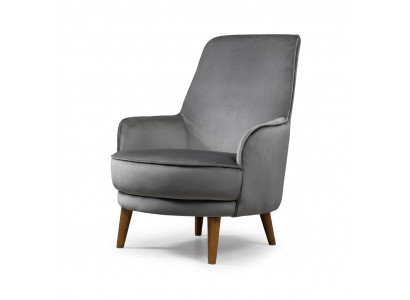 Zetel Stoel Modern Design Woonkamer Bekleed Eenzitter Relax Grijs Stijl Luxe