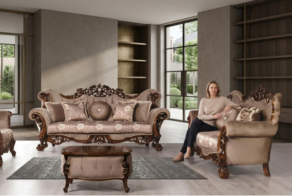 Garnituur bankstel 3+3 zits banken bank luxe stijl stof woonkamer barok