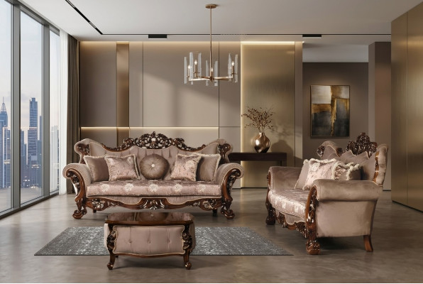 Garnituur bankstel 3+3 zits banken bank luxe stijl stof woonkamer barok