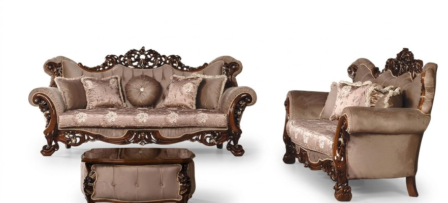 Garnituur bankstel 3+3 zits banken bank luxe stijl stof woonkamer barok