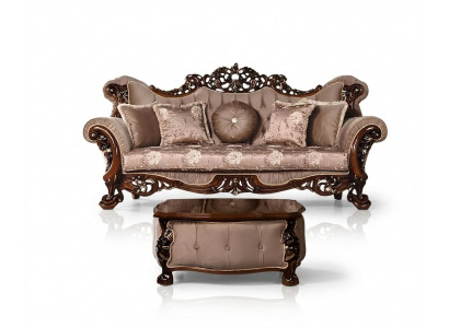 Bank 3-zits Klassieke driepersoonsbank van textiel Barok Rococo Nieuw