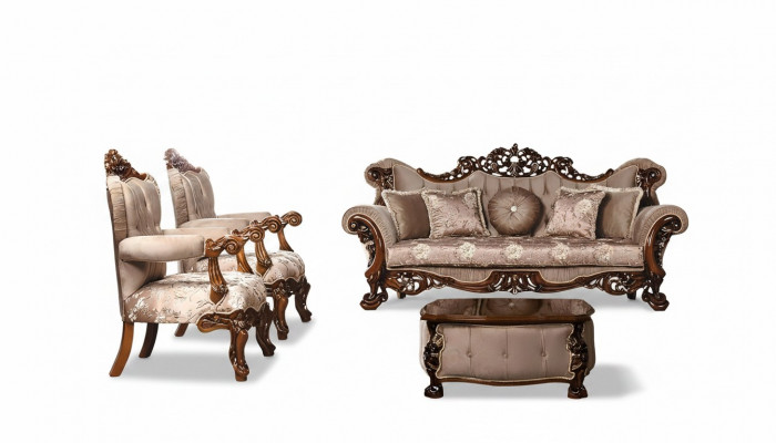 Sofaset 3+1+1 zits set fauteuils banken stoel stof luxe barok meubels