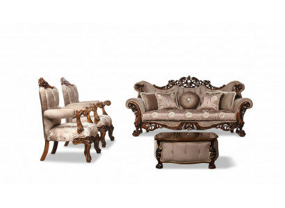 Sofaset 3+1+1 zits set fauteuils banken stoel stof luxe barok meubels