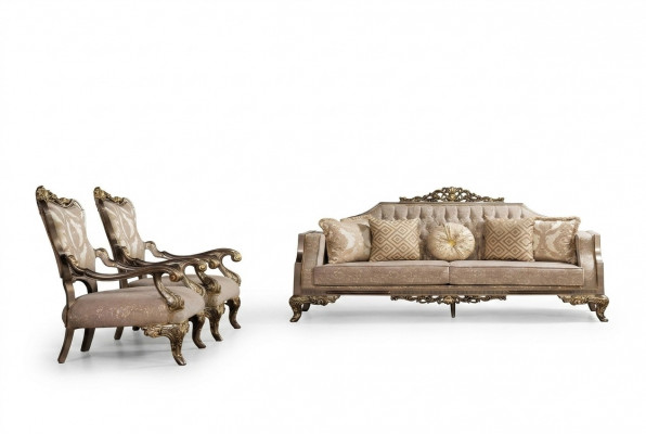 Bankstel 3+1+1 zitsbank Bankstellen Fauteuil Stof Set Luxe Woonkamer