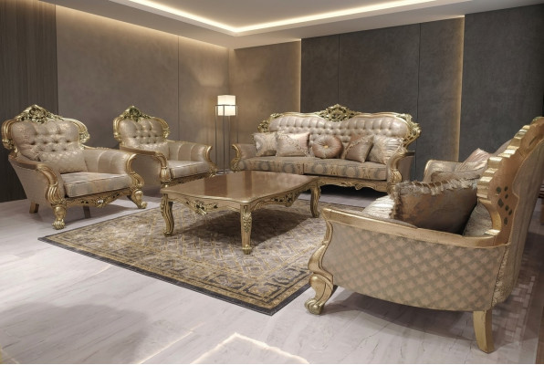 Set van 5-delige bankstel 3+3+1+1 zits Bankstel Salontafel Set Bank Stof Bankstellen Bank