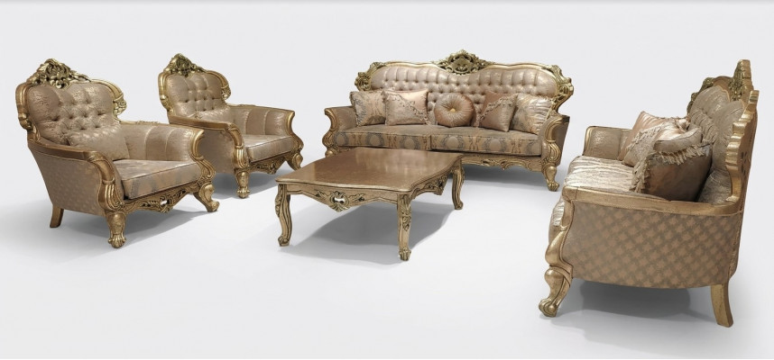 Set van 5-delige bankstel 3+3+1+1 zits Bankstel Salontafel Set Bank Stof Bankstellen Bank