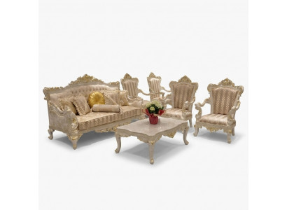 Bankstel 3+1+1 Sofa salontafel set bank fauteuil banken Nieuw Set 4-delig