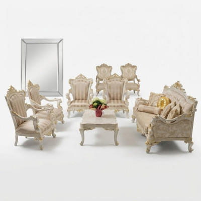 Garnituur Bank Fauteuil Bankstel 3+1+1 Zits Bankstel Set Gestoffeerde Barok