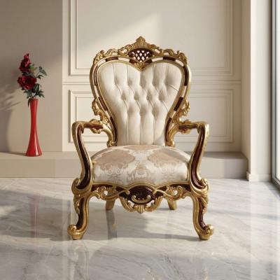 Ohrensessel Stoel Luxe Design Gestoffeerde Bank Bank Chesterfield Textiel Goud Nieuw