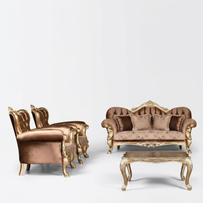 Ohrensessel Stoel Barok Design Gestoffeerde Bank Bank Chesterfield Textiel Zitplaats Nieuw