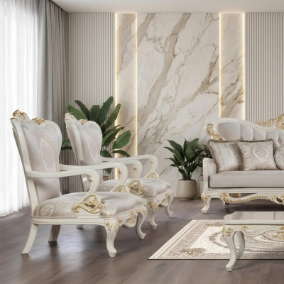 Ohrensessel Stoel Ontwerp Bekleding Barok Bank Bank Textiel Stoel Woonkamer Stijl