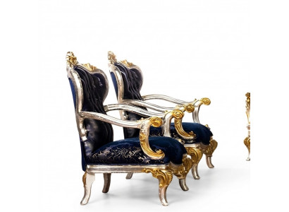 Fauteuil oorfauteuil Design gestoffeerde bank Bank Barok Zitstijl 1-zits Textiel