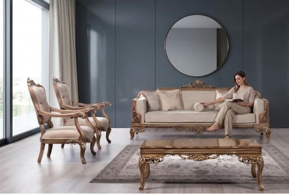 Fauteuil Oorfauteuil Bank Luxe Woonkamer Barok Ontspanning Bekleding Ontwerp Zitplaats Nieuw