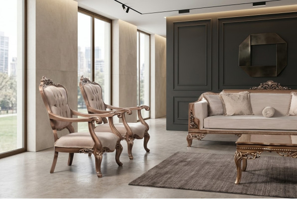 Fauteuil Oorfauteuil Bank Luxe Woonkamer Barok Ontspanning Bekleding Ontwerp Zitplaats Nieuw