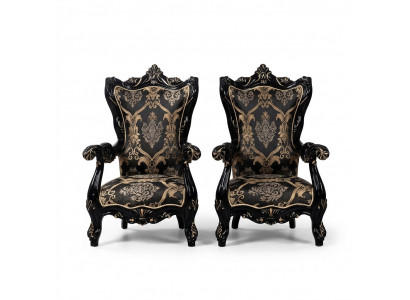 Zetel Oorfauteuil Luxe Stof Zitplaats Ontwerppolsters Barok Textielmeubels