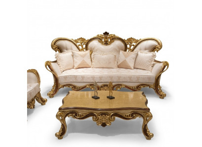 Luxe driezitsbank 3-zitsbank Banken Fauteuils Stof Stijl Barok Rococo 240cm