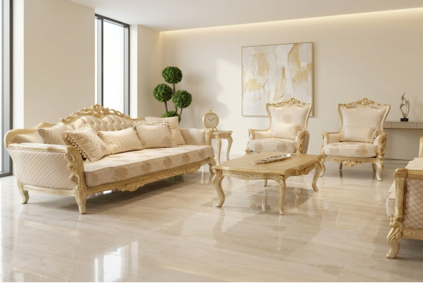 Bank Fauteuil Bankstellen Bankstel 3+1+1 Zits Set Luxe Barok Woonkamer Nieuw