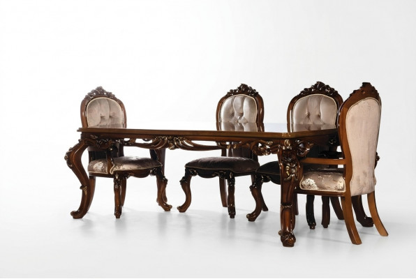 Luxe eetkamer eettafel stoel groep pakket set houten tafel tafels 5-delige sets.