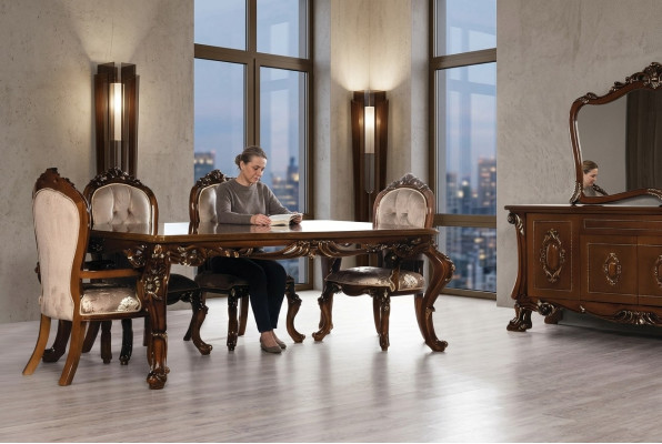 Eetkamerstoel Stoel Meubels Hout Luxe Eetkamer Eet Stof Stijl Barok Stoelen