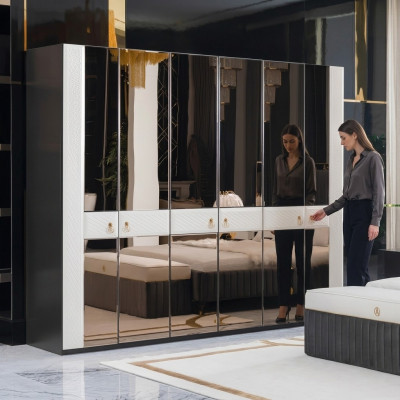 Slaapkamer kast Houten meubels Italiaanse stijl Kasten Garderobe Nieuw