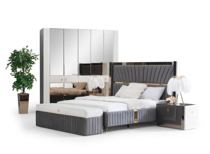 Bedframe Bed Hout Hotel Bedframe Grijs Meubels Bed Tweepersoonsbed Modern
