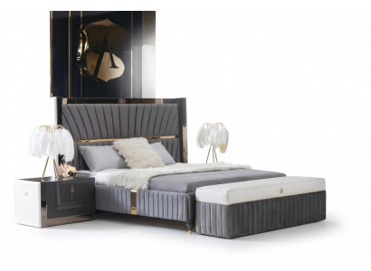Luxe bed 180x200cm met houten hoofdeinde en 2 nachtkastjes Italiaanse meubels Nieuw