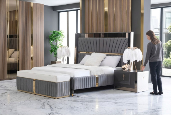 Nachtkastje Bijzettafel Tafel Houten Tafels Slaapkamer Meubels Nachtkastjes Grijs