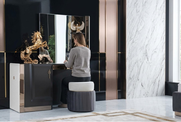Slaapkamer Nieuwe kaptafelconsoles met spiegel Luxe console commode meubilair