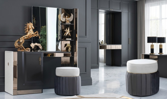 Slaapkamer Nieuwe kaptafelconsoles met spiegel Luxe console commode meubilair
