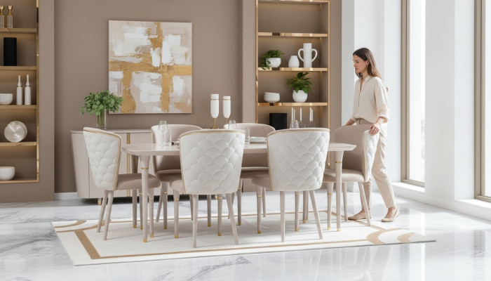 Eetkamerset Tafel 6x stoelen Eetkamergroep Tafelset 7-delig Nieuw