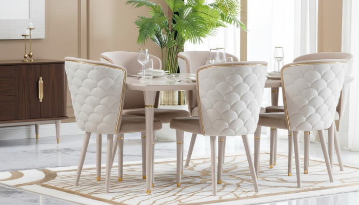 Eetkamerset Tafel 6x stoelen Eetkamergroep Tafelset 7-delig Nieuw