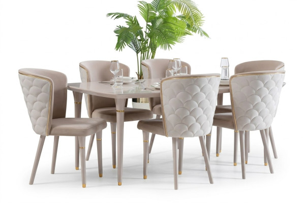 Eetkamerset Tafel 6x stoelen Eetkamergroep Tafelset 7-delig Nieuw