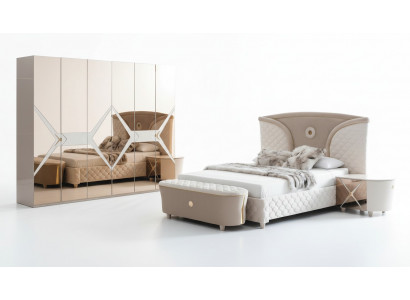 Bed Nachtkastje Kledingkast 6-delige Slaapkamer Set Design Luxe Kruk Modern