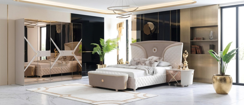 Tweepersoonsbedden Modern bedframe Beddenset 3-delig Slaapkamer Bed Nachtkastje